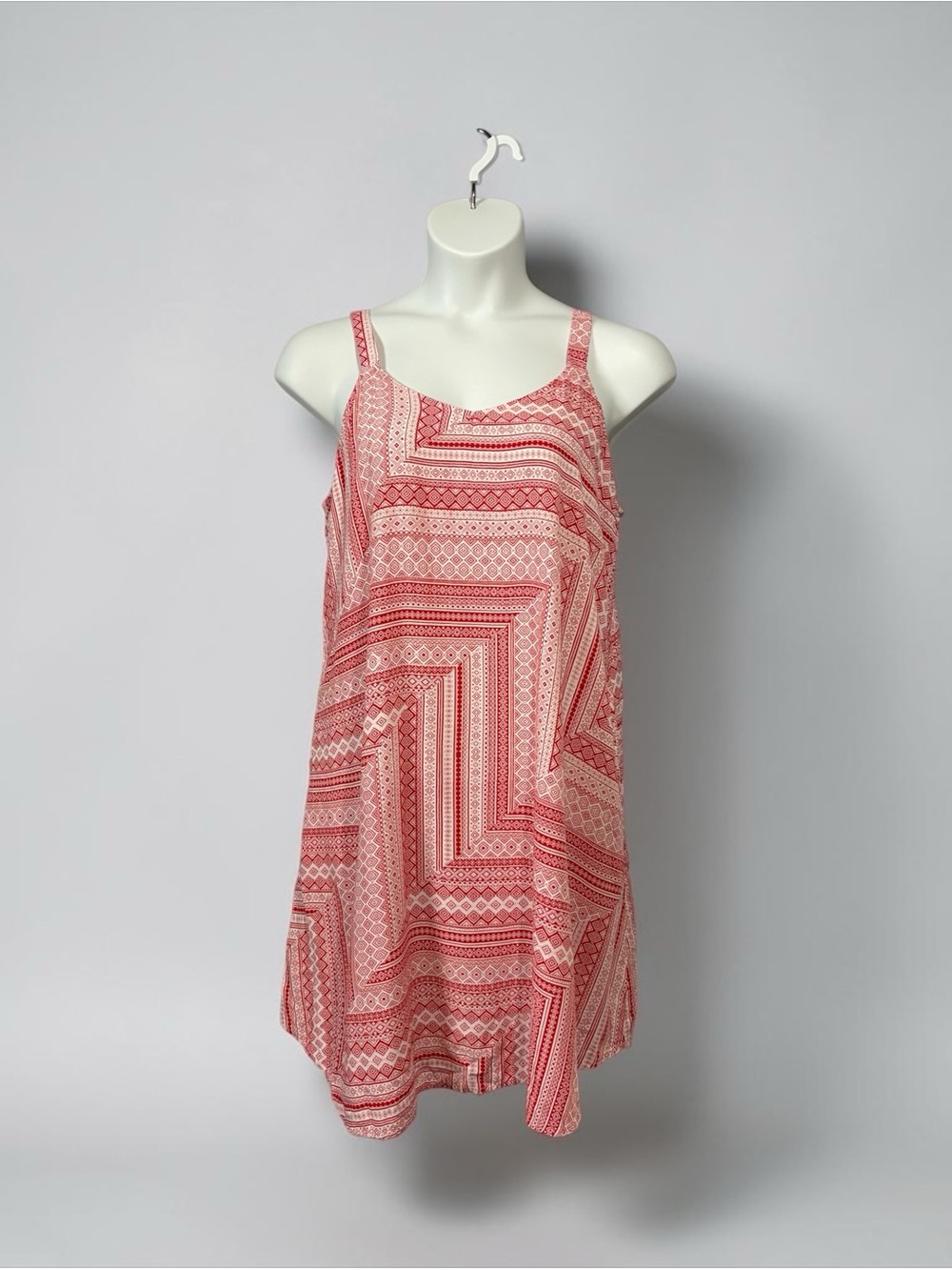Sonoma Goods For Life, XL, Red & White Geometric Sleeveless Shift Dress Pockets